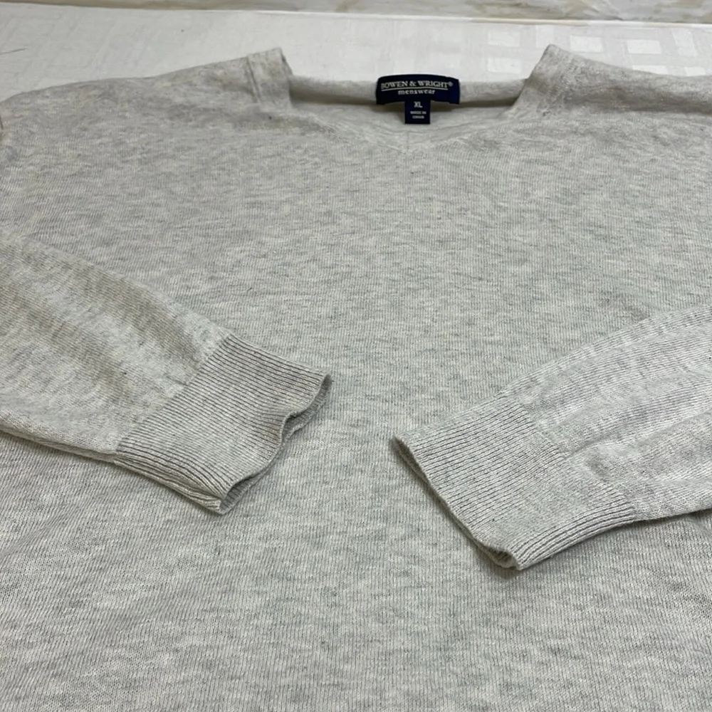 Bowen & Wright V Neck Wool Blend Sweater Men's Size XL